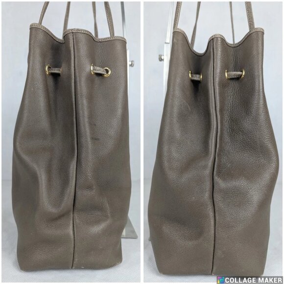 Christian Dior CD Logo Leather Large Shoulder Bag Brown Made in France - Picture 3 of 14